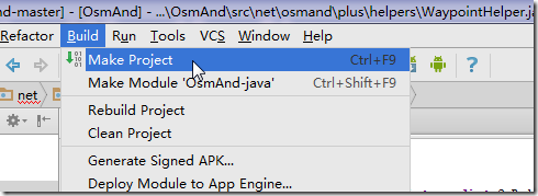 android studio build make project osmand