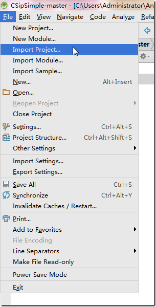 android studio import project