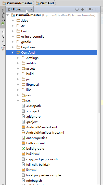 now in project view mode show folder and file hierarchy