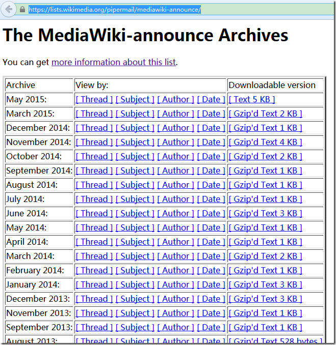 archives of mediawiki announce