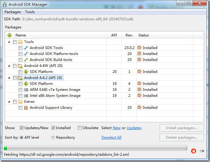 android 4.4.2 no Sources for Android SDK
