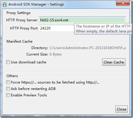 http proxy server and ports of android download
