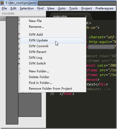 also support svn update in sublime