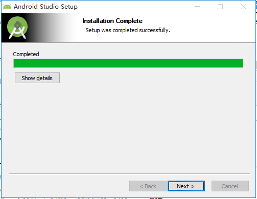 complete installing android studio