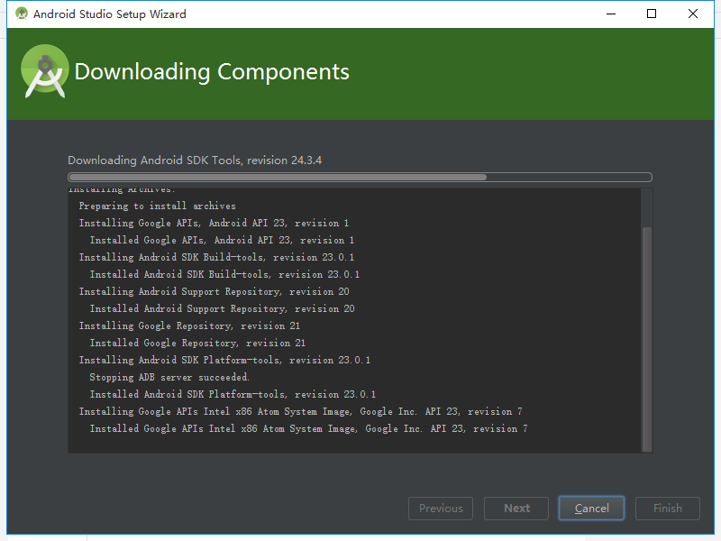 downloading many android sdk tools