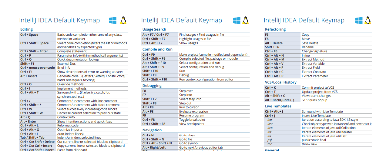 intellij IDEA default keymap page up