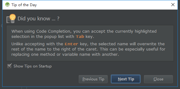 use enter not tab to completion