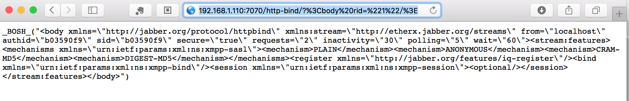［已解决］XMPP访问7070/http-bind/出错：HTTP ERROR 400 Problem accessing /http-bind/ Reason: Bad Request Powered by Jetty://