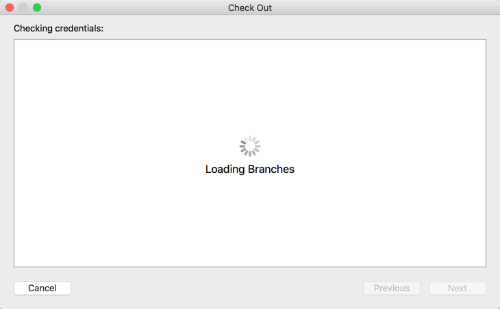 git check out ok loading branches