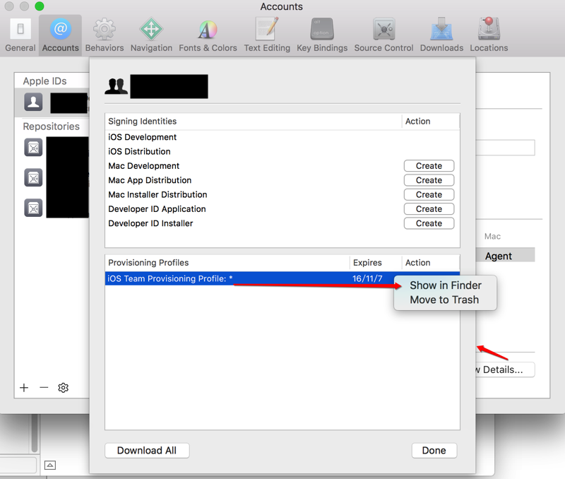 Provisioning Profiles show in finder