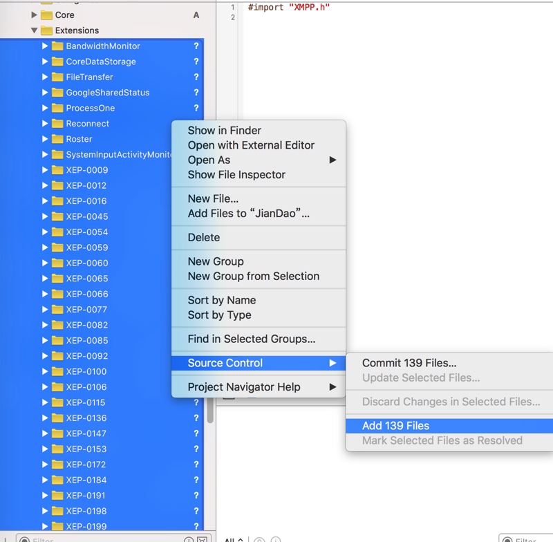 add other sub group files to xcode