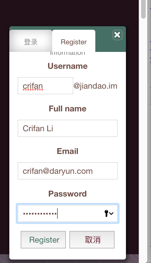 use crifan li account to login