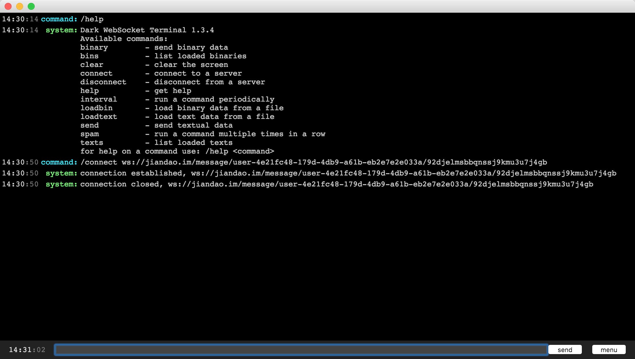 ［记录］chrome的websocket插件：Dark WebSocket Terminal