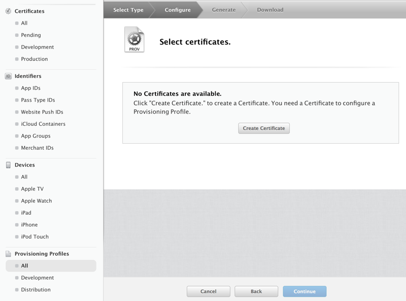 ［记录］创建用于发布production的证书certificate