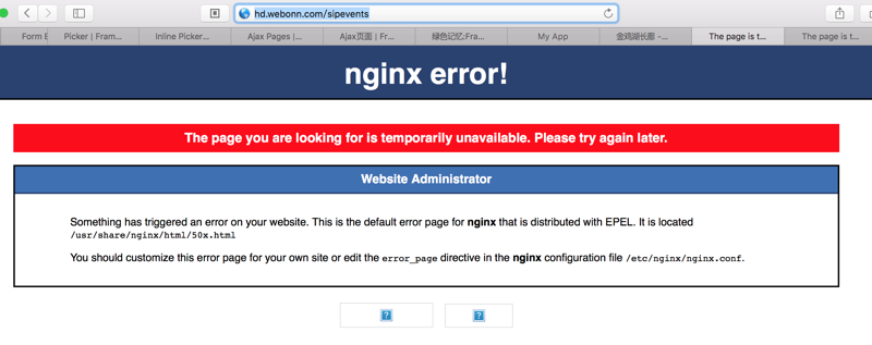 Are looking later. temporarily please again try page the is you unavailable. for nginx: The